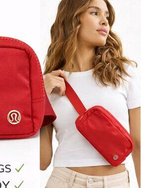 Lululemon Everywhere Belt Bag Red 1L Crossbody Water Repellent NWT